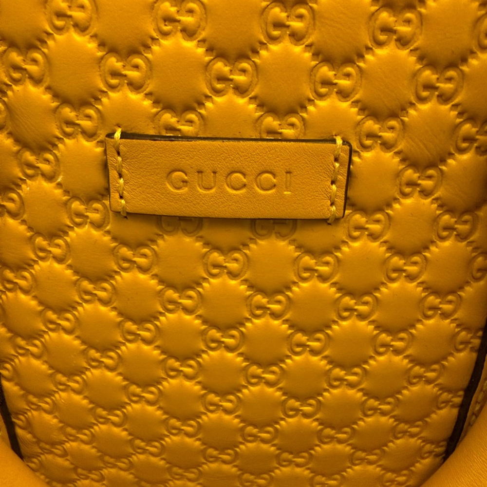 Gucci Mustard Yellow Embossed Satchel - Picture 9 of 11